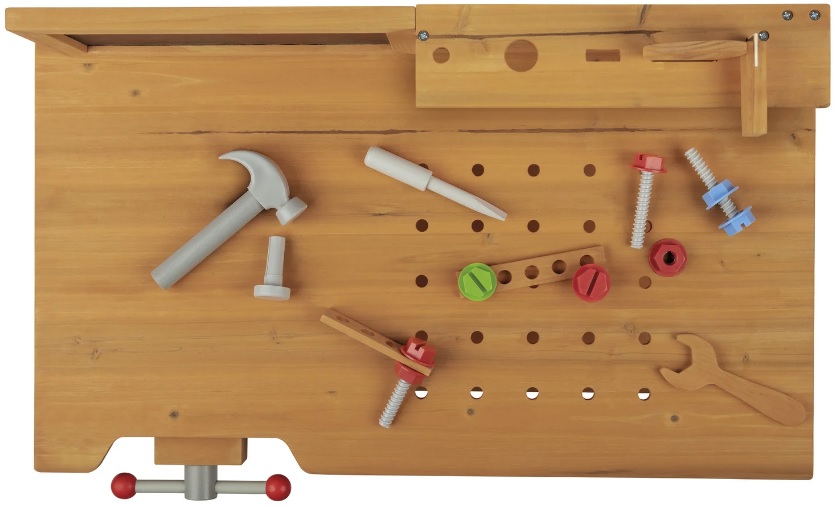 KidLand Dřevěný dětský pracovní stůl ponk s příslušenstvím 446458 2